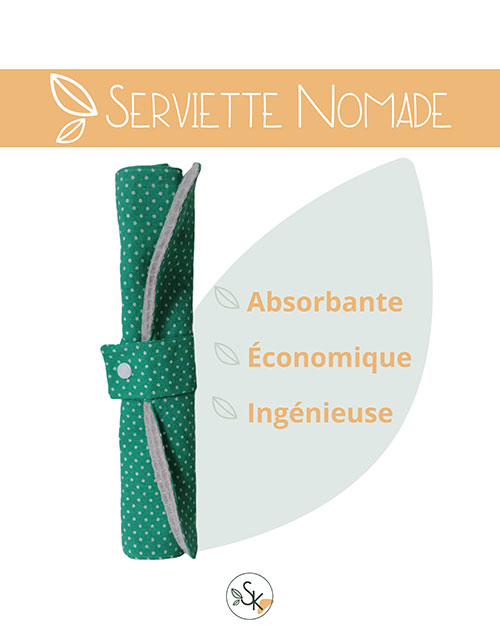 Serviette nomade Sakood - Serviette en tissu absorbante economique ingenieuse